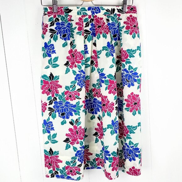 Vintage 1980s Floral Bloom Lightweight Skirt Medium Inner Visions Ship'n Shore - Picture 2 of 11